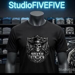 Silver & Black Graphic Tee Raider Faithful